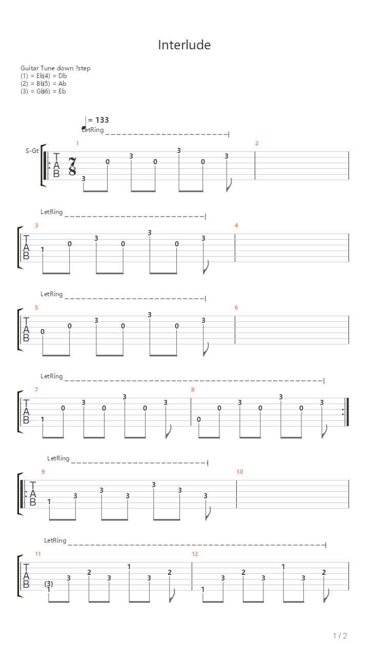 Interlude吉他谱