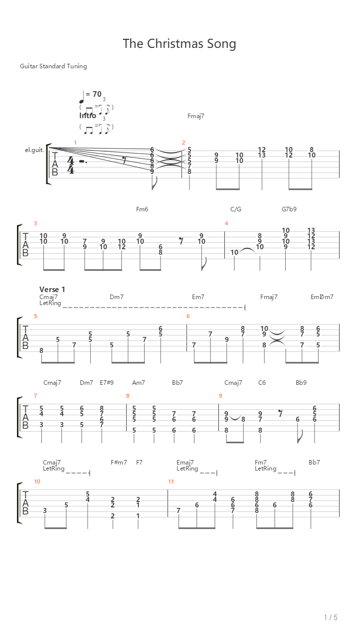 Christmas Song吉他谱