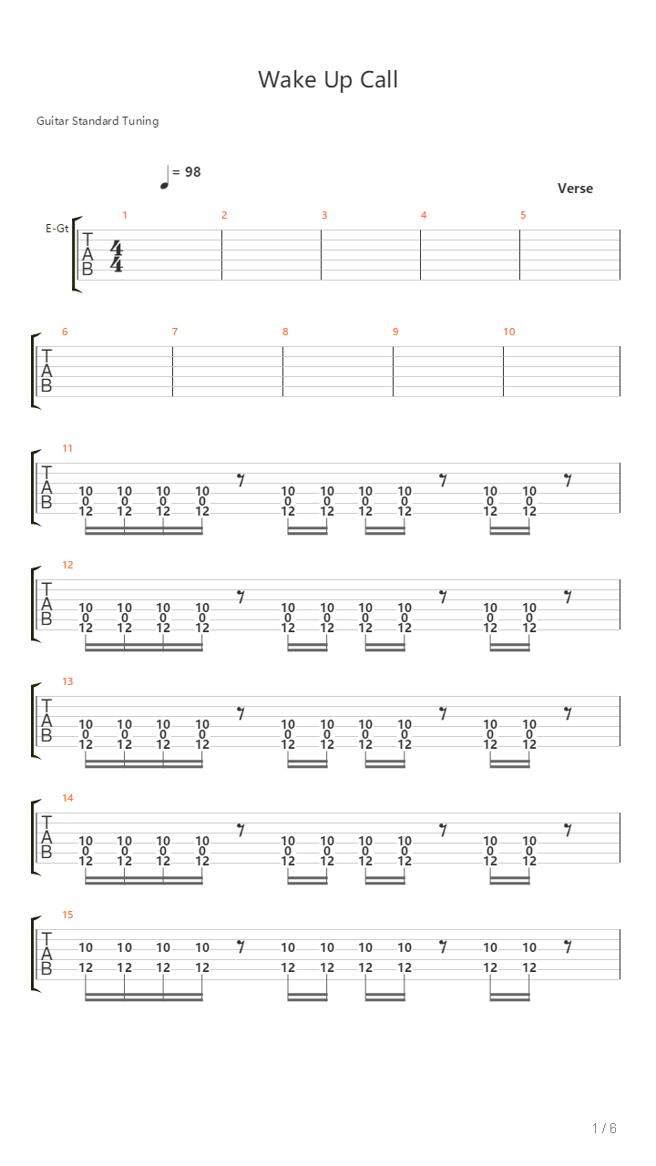 Wake Up Call吉他谱