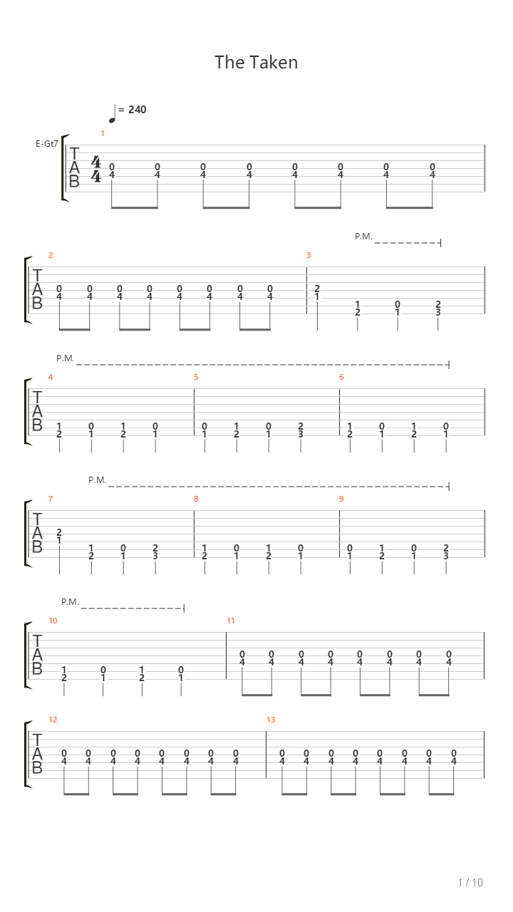 The Taken吉他谱