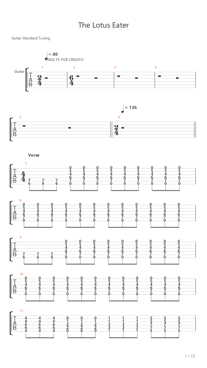 The Lotus Eater吉他谱