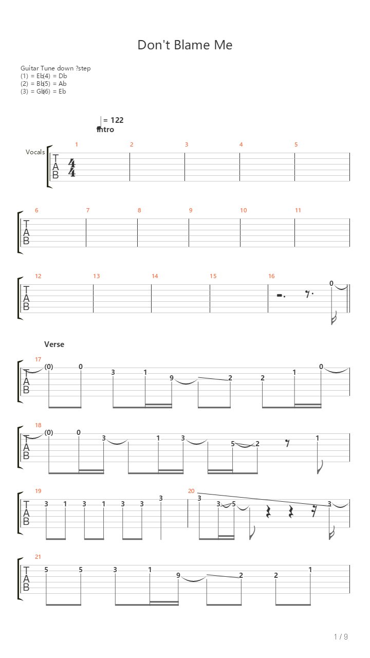 Dont Blame Me吉他谱