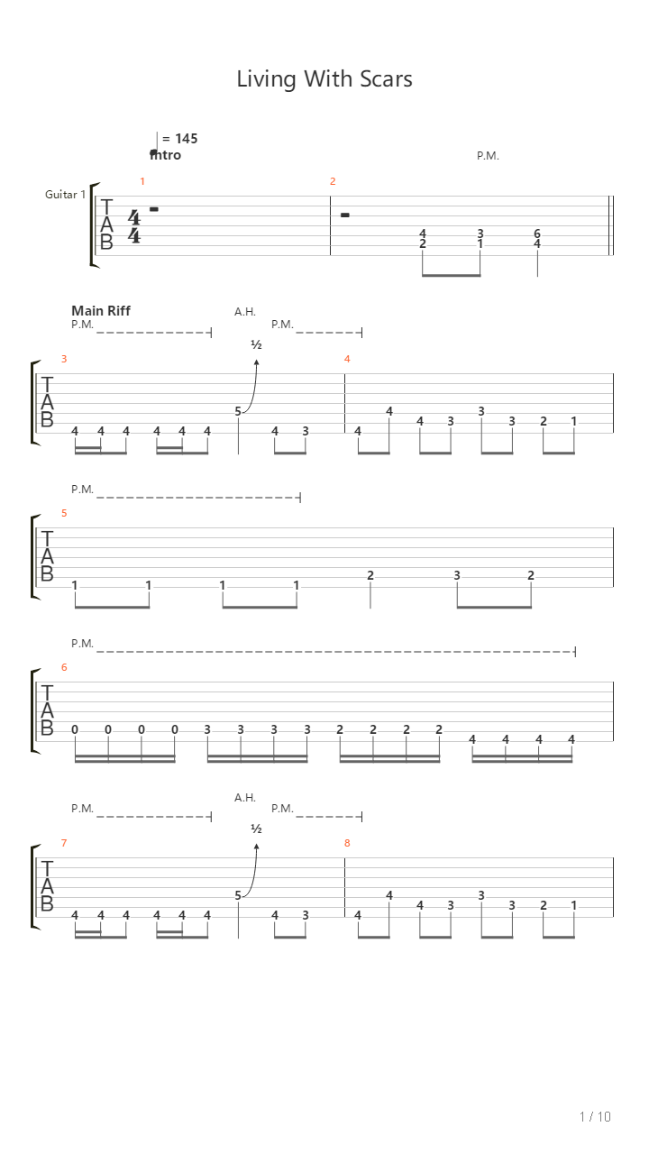 Living With Scars吉他谱