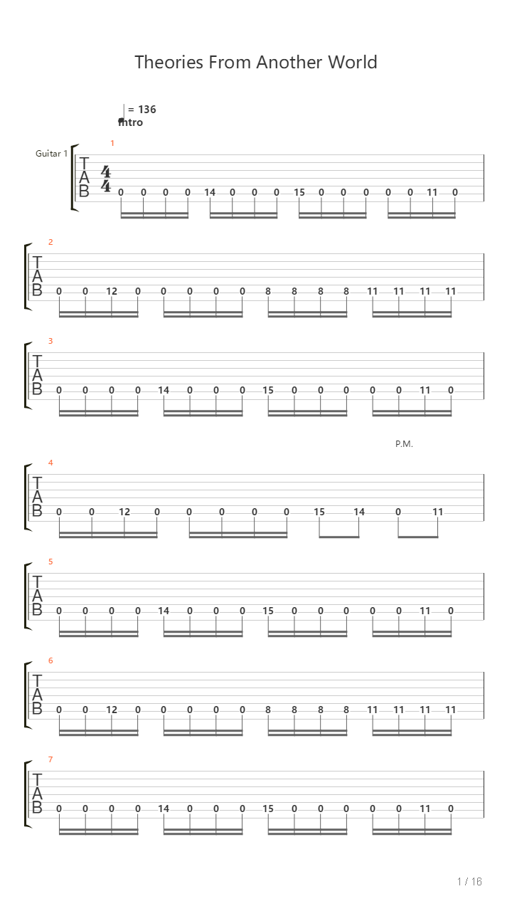 Theories From Another World吉他谱