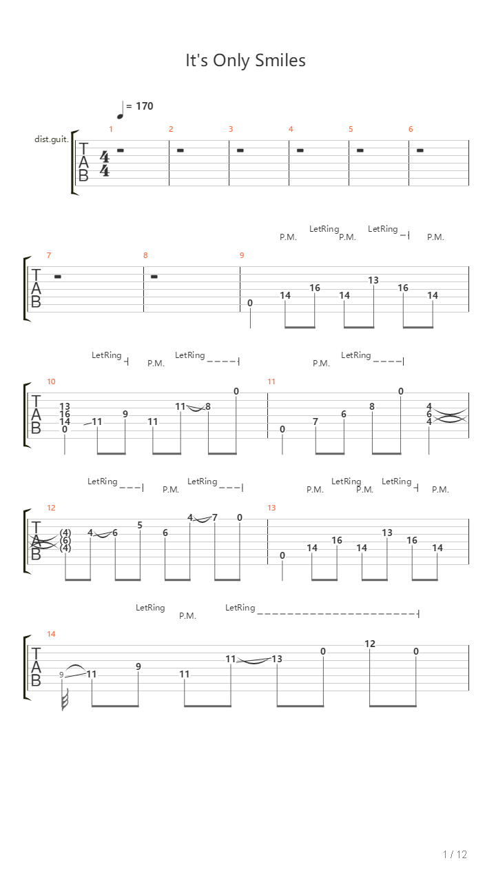 Its Only Smiles吉他谱