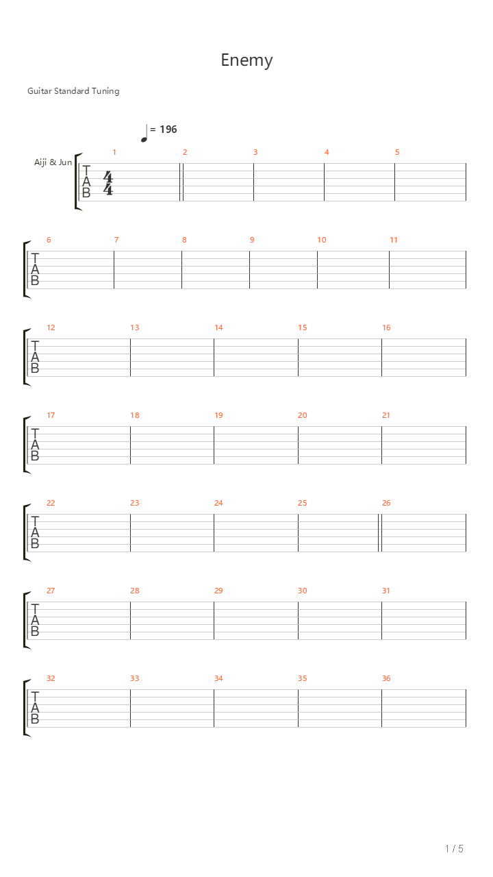Enemy吉他谱