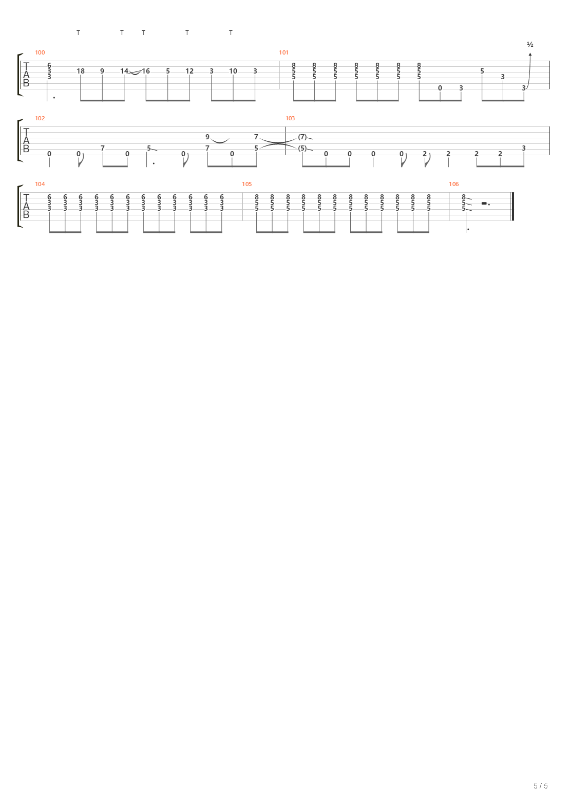 Inhale吉他谱