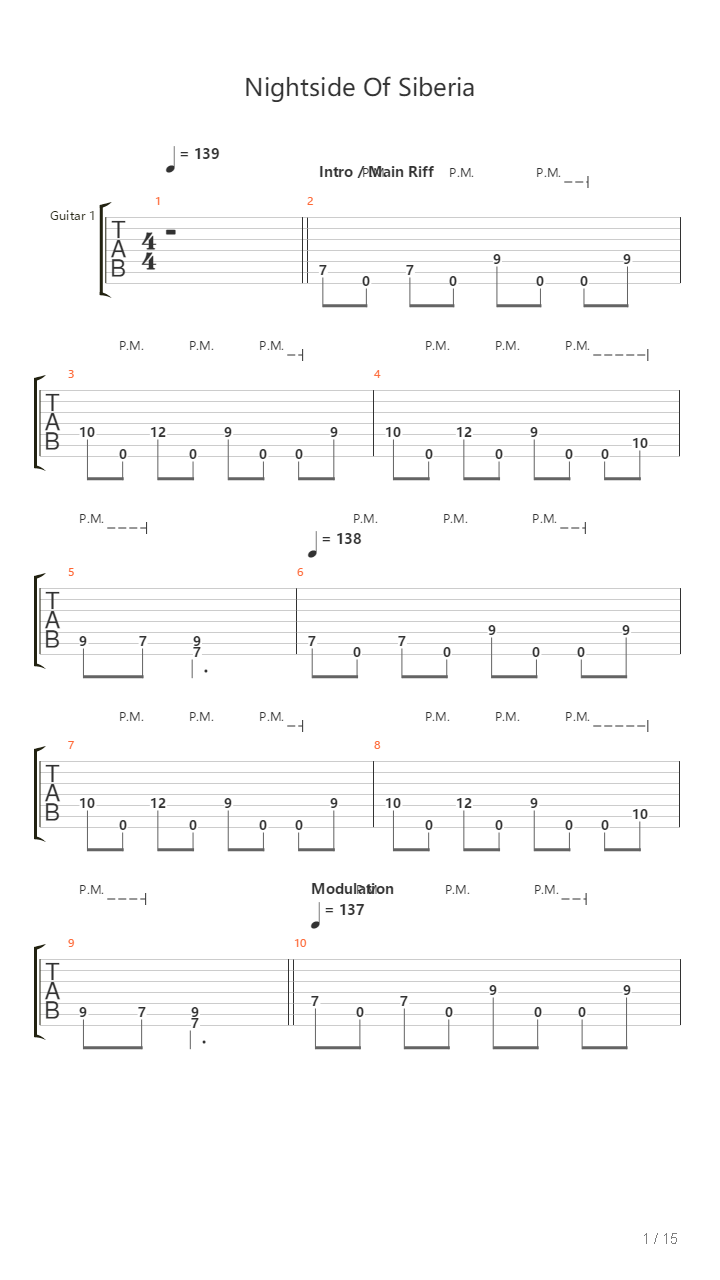 Nightside Of Siberia吉他谱