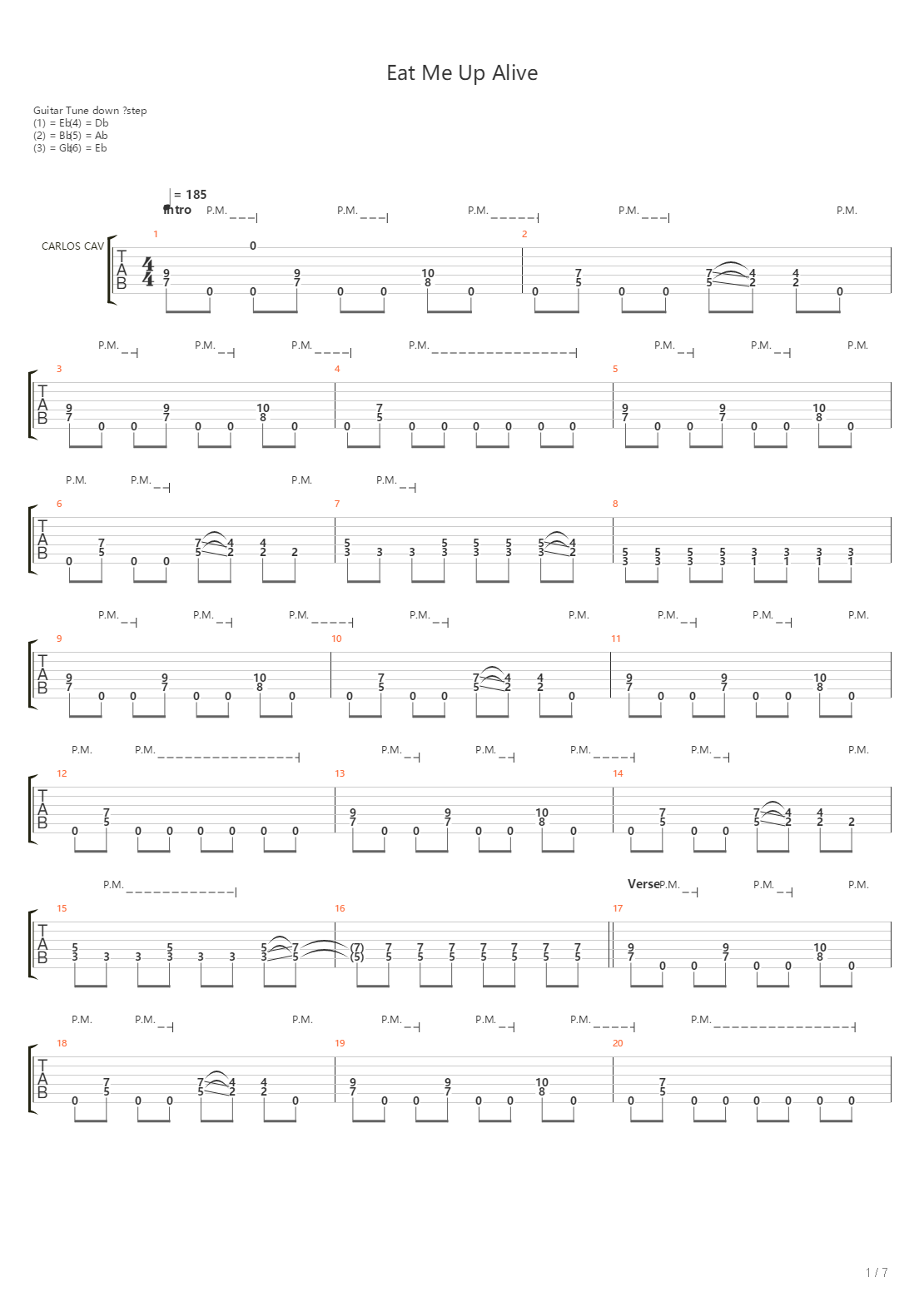 Eat Me Up Alive吉他谱