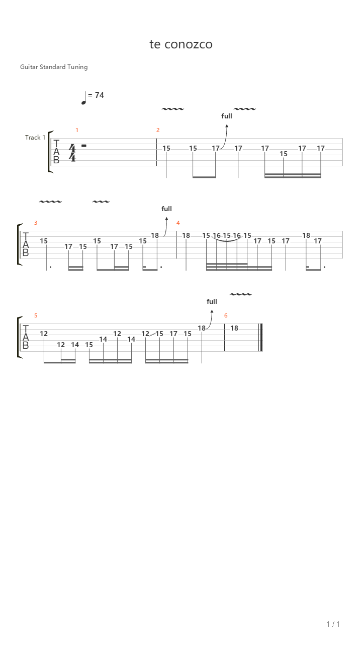 Te Conozco吉他谱