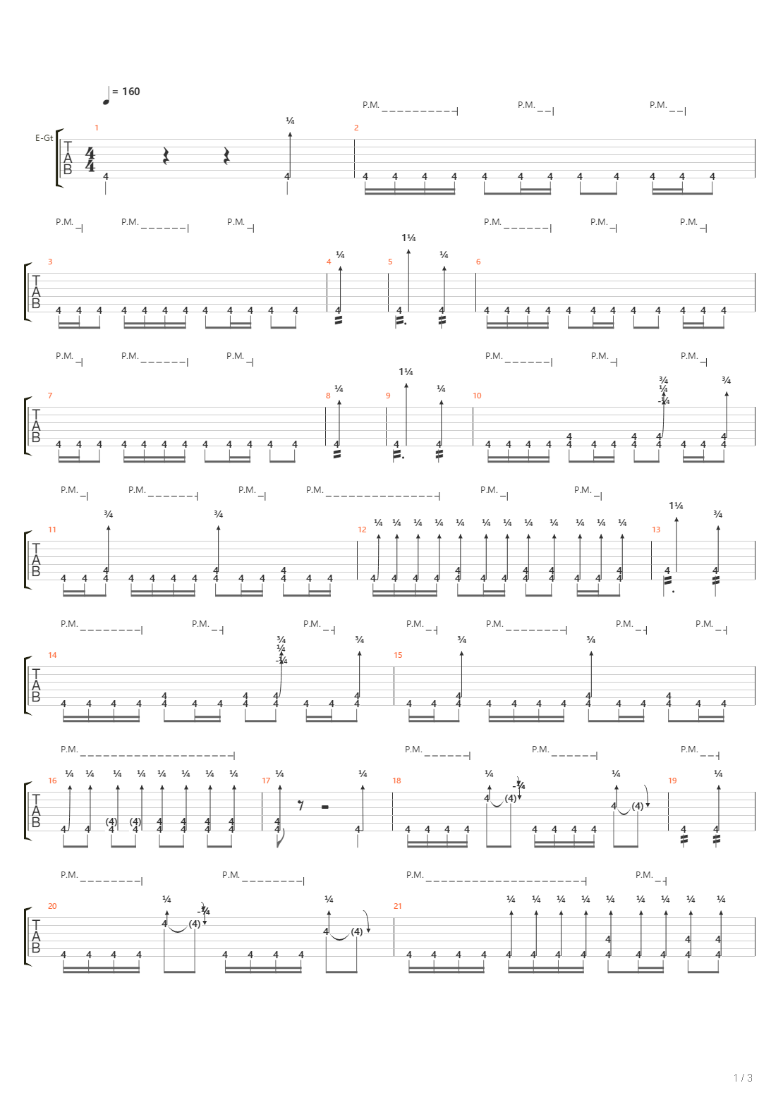 One Fret Song吉他谱