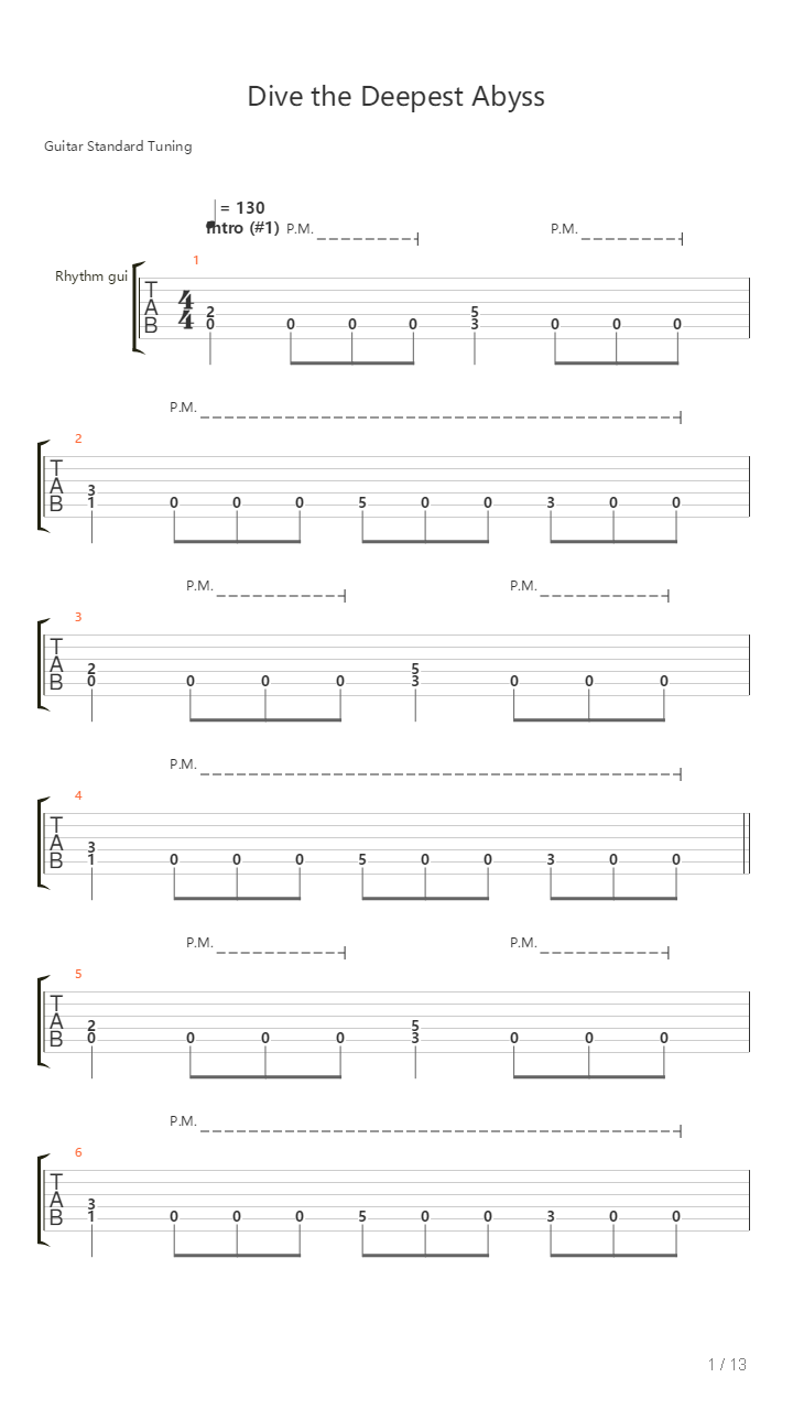 Dive The Deepest Abyss吉他谱