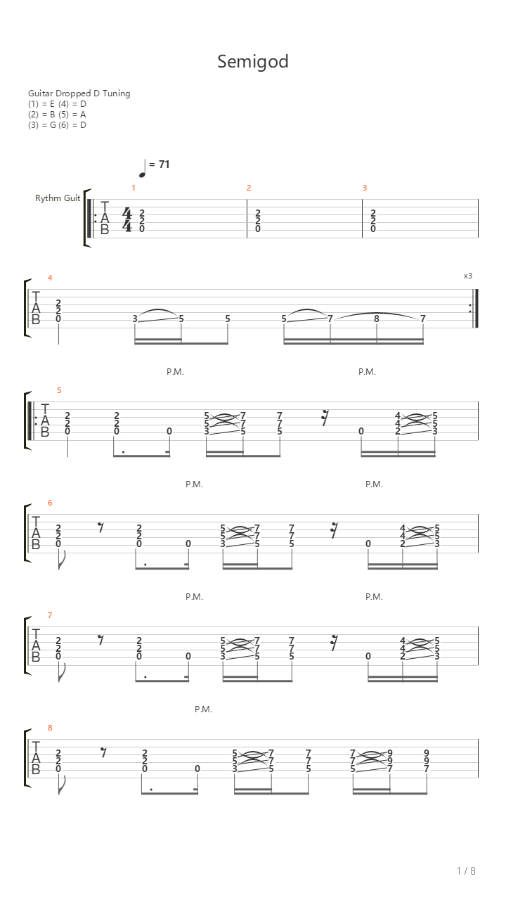 Semigod吉他谱