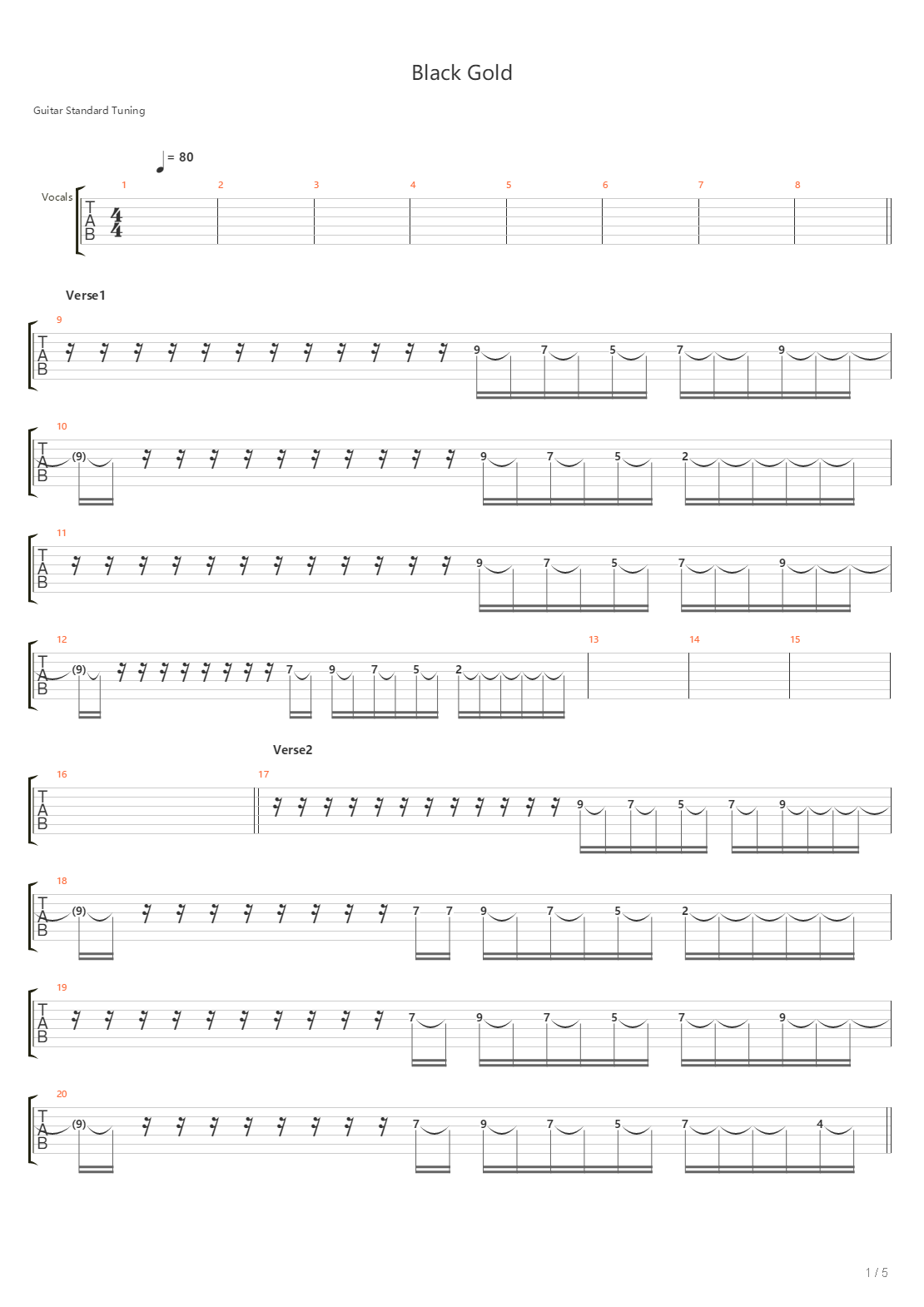 Black Gold吉他谱