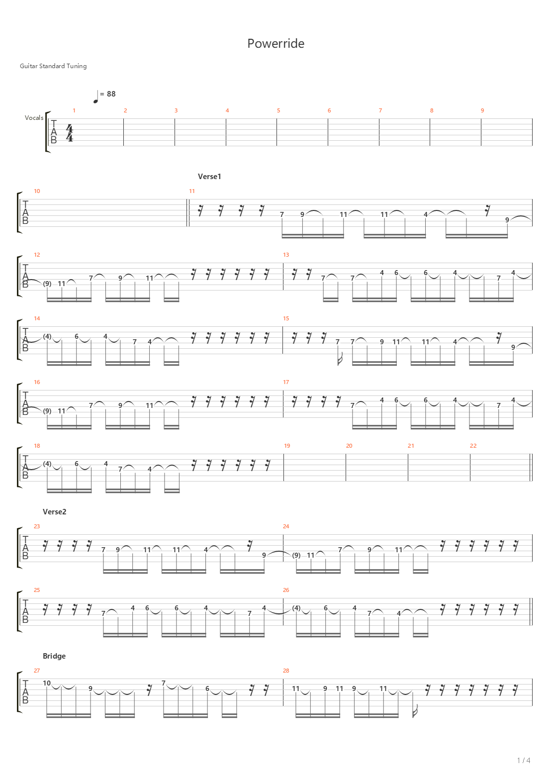 Powerride吉他谱