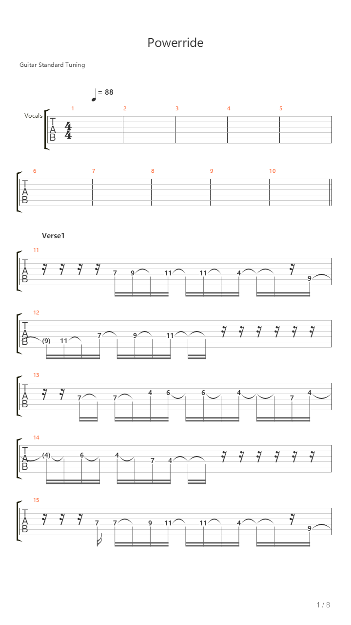 Powerride吉他谱