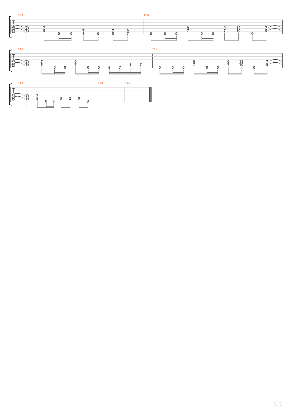 The Year The Sun Died吉他谱