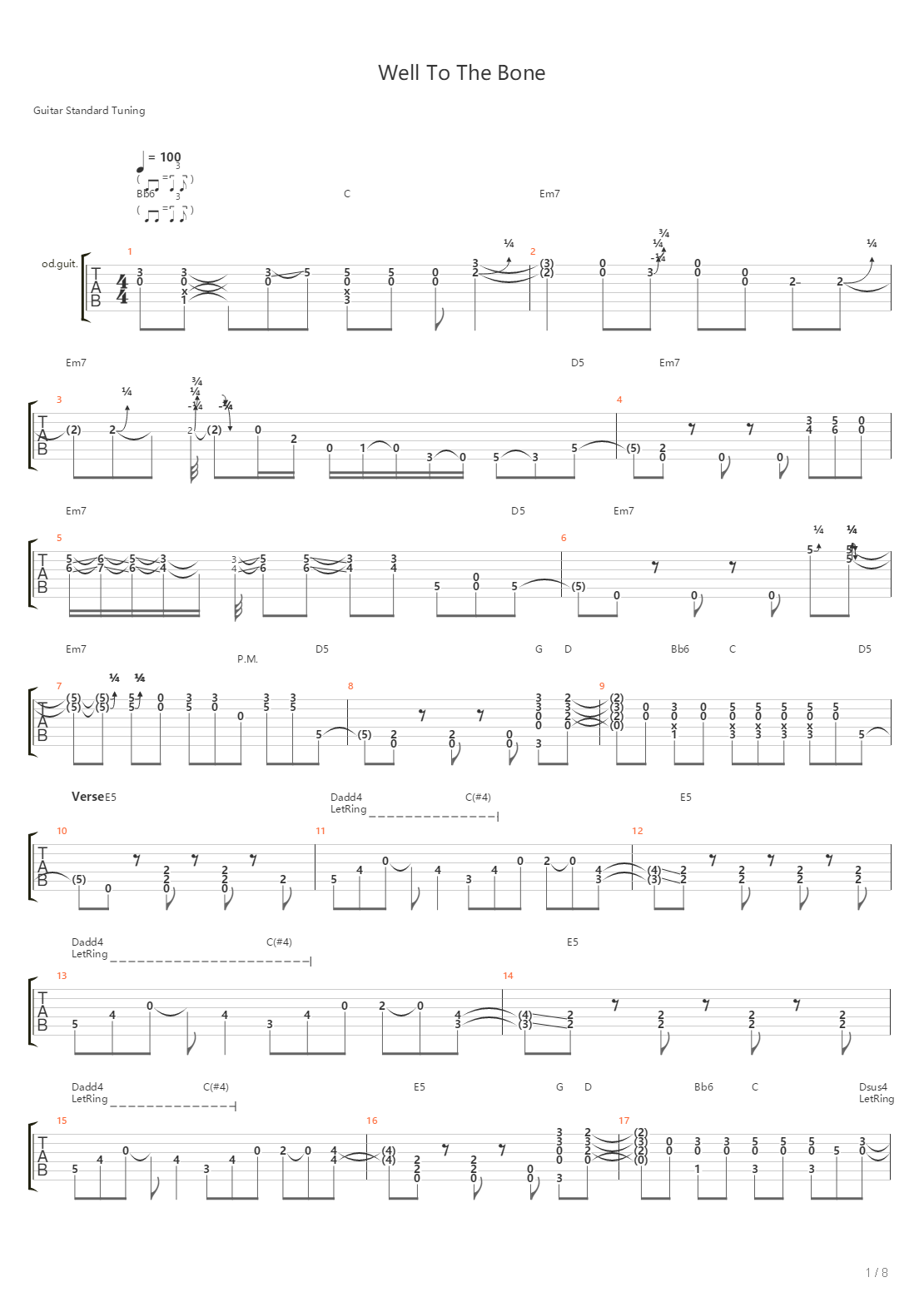 Well To The Bone吉他谱