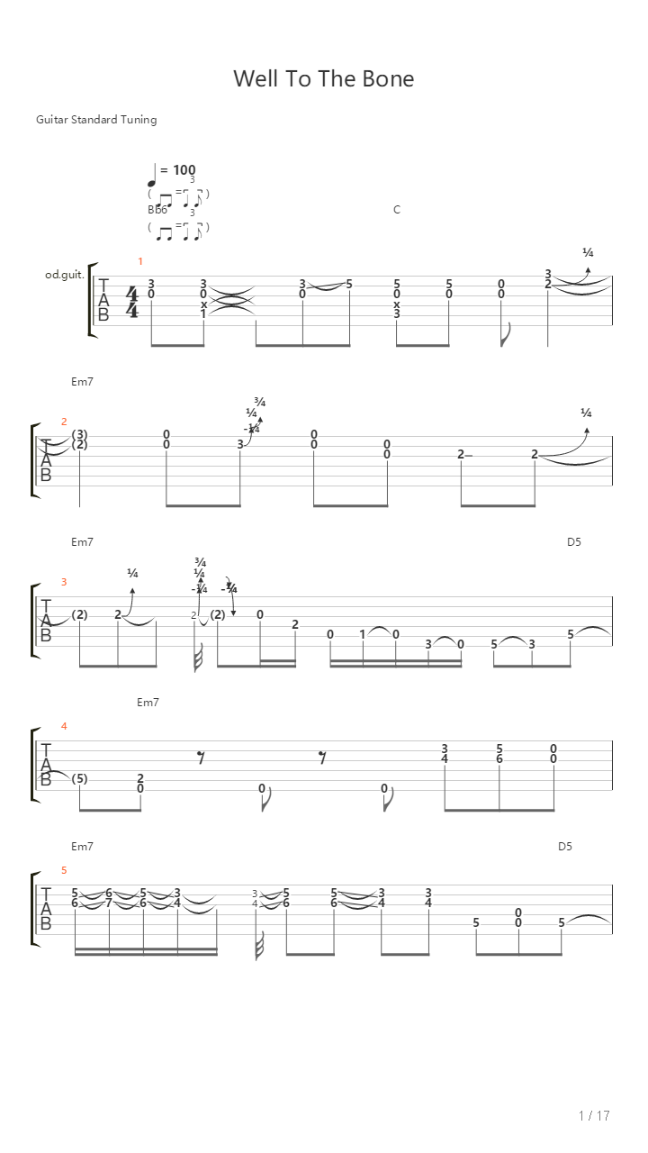 Well To The Bone吉他谱