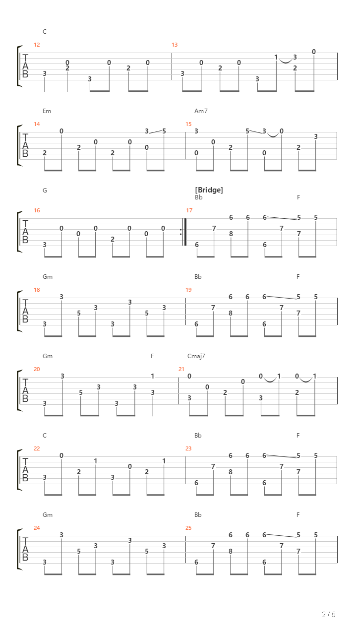 San Francisco吉他谱
