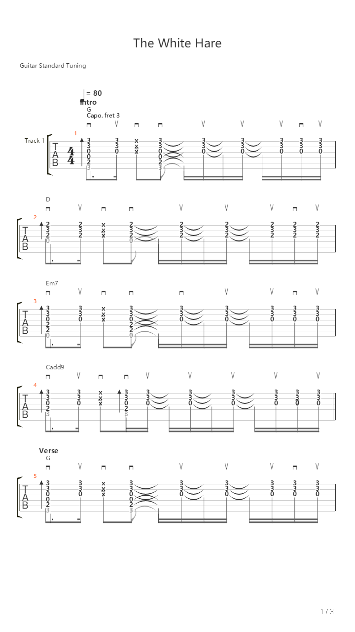 The White Hare吉他谱