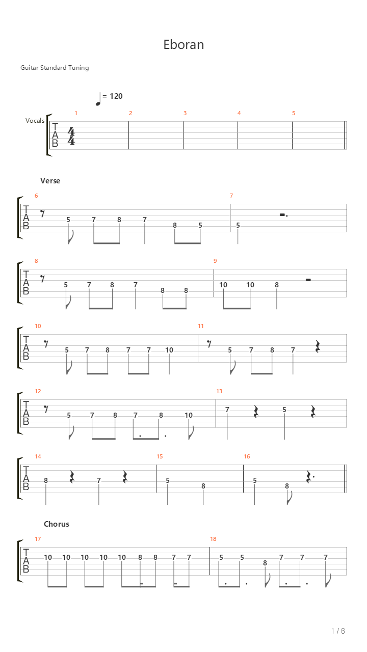Eboran吉他谱