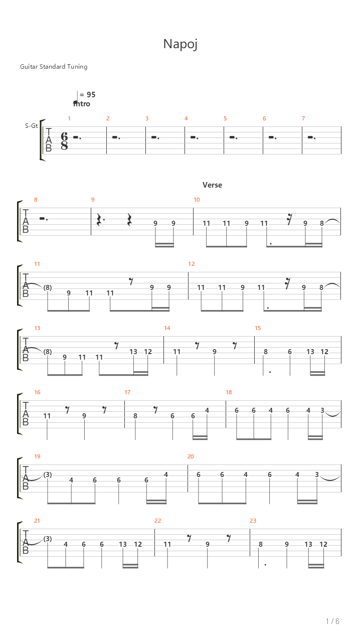 Napoj吉他谱