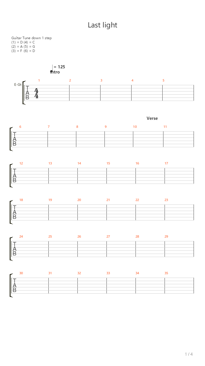 Last Light吉他谱