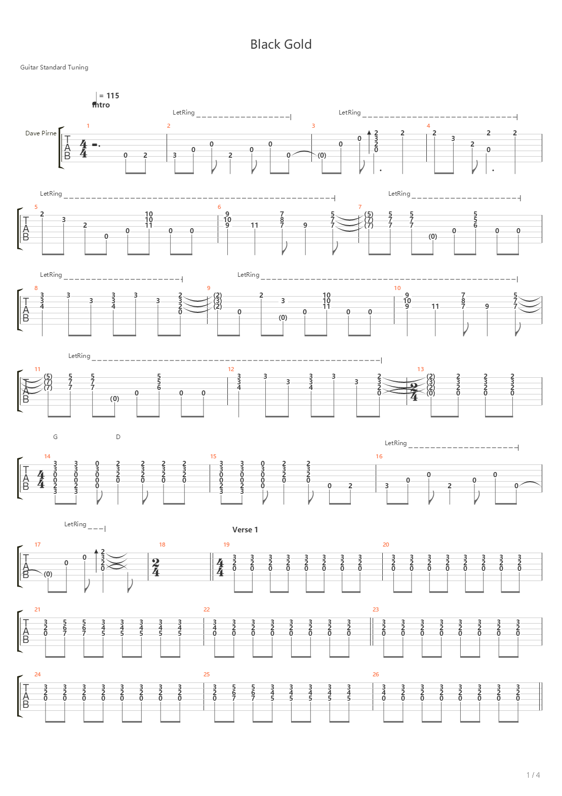 Black Gold吉他谱