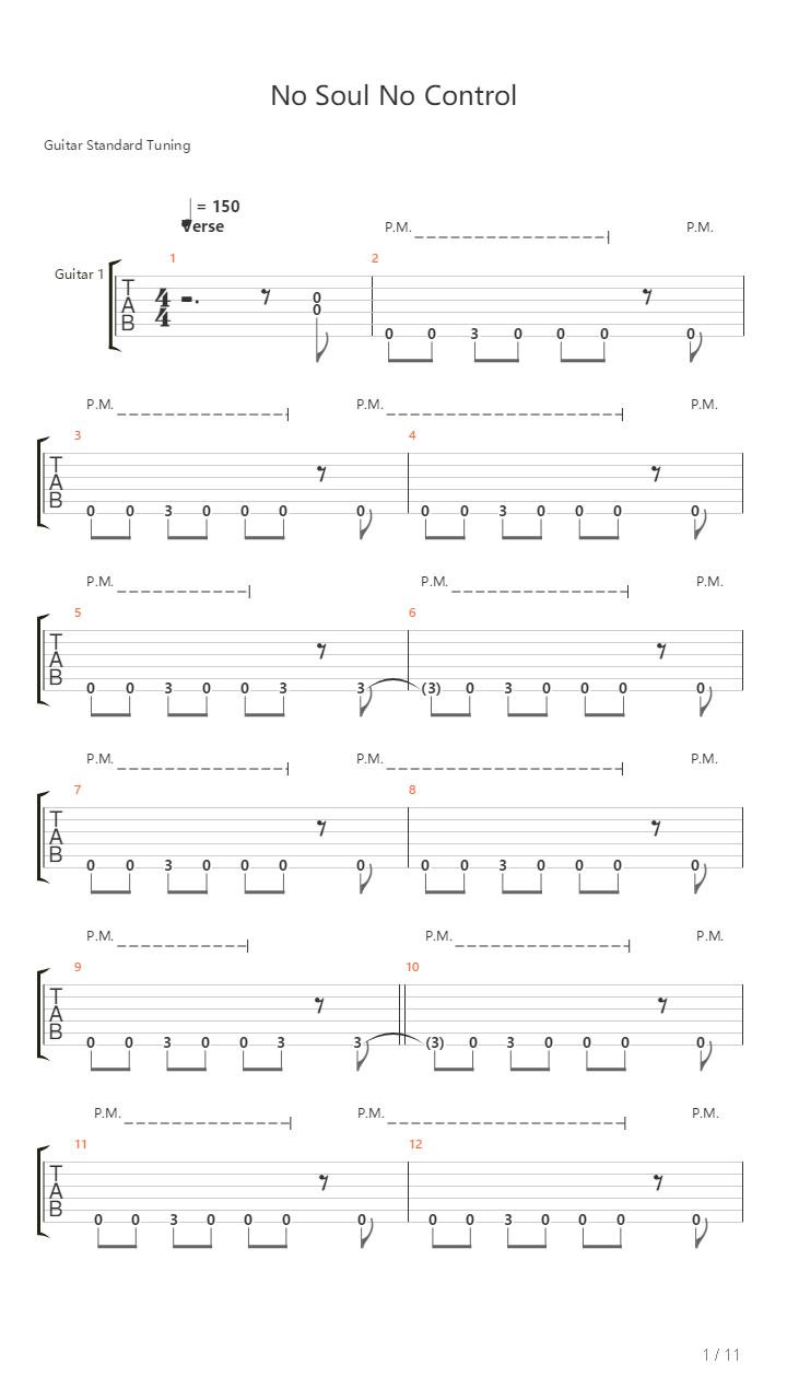 No Soul No Control吉他谱