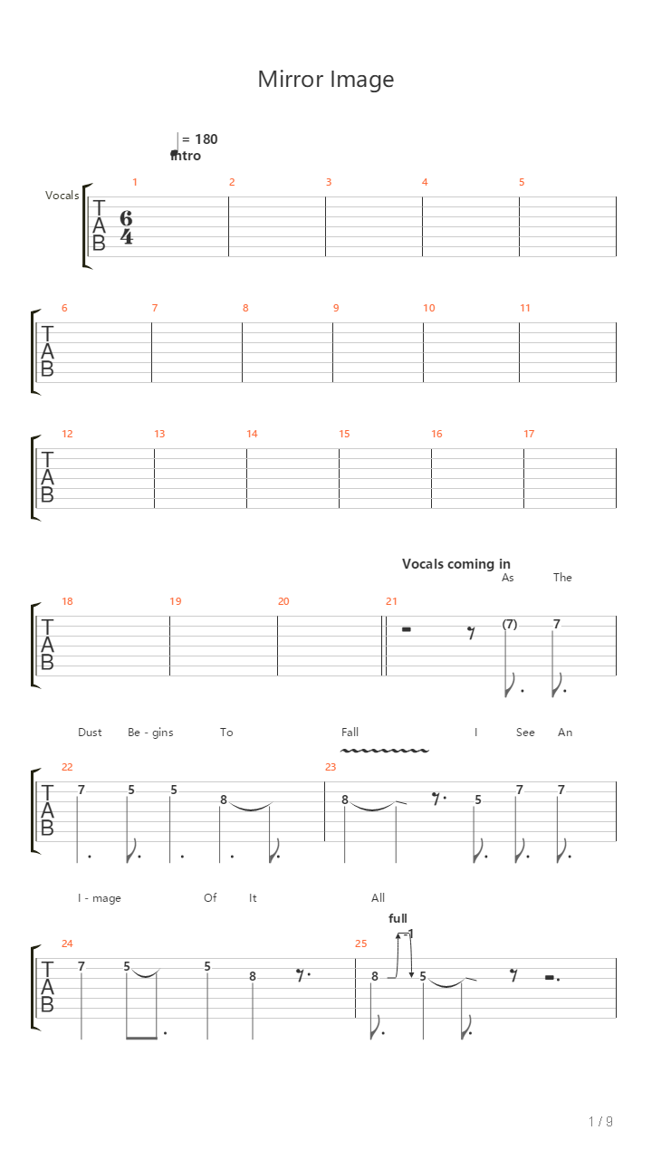 Mirror Image吉他谱