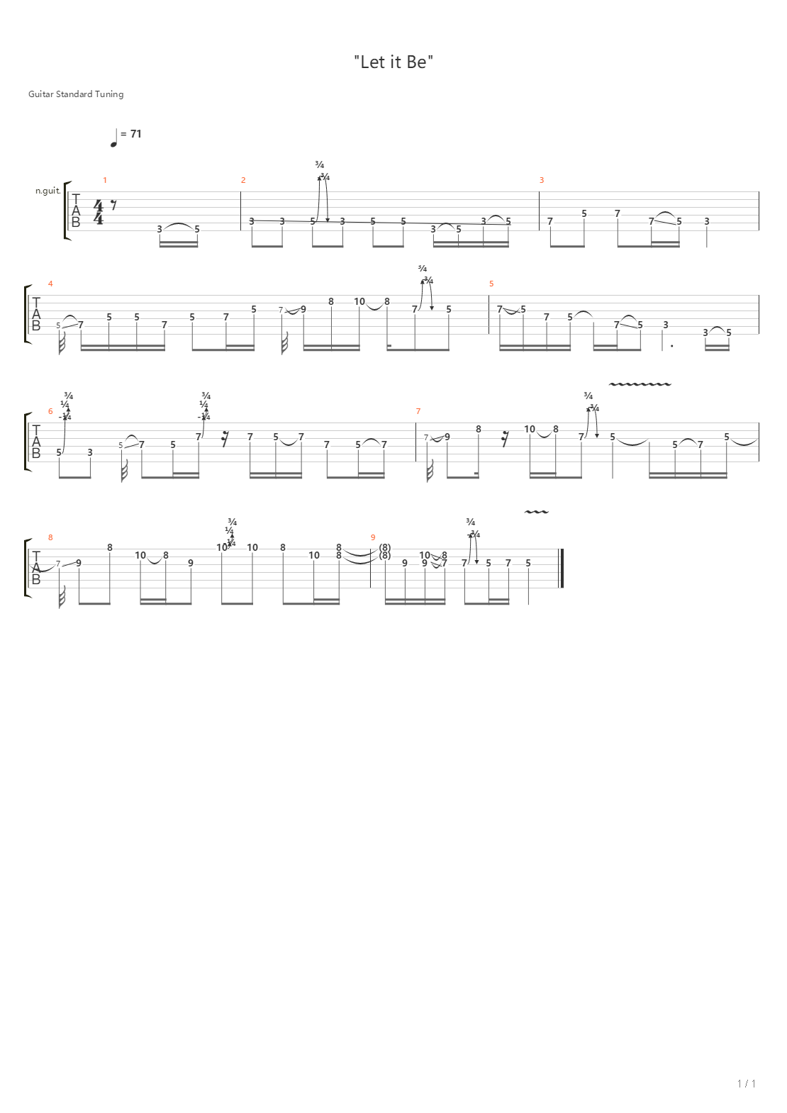 Let It Be吉他谱