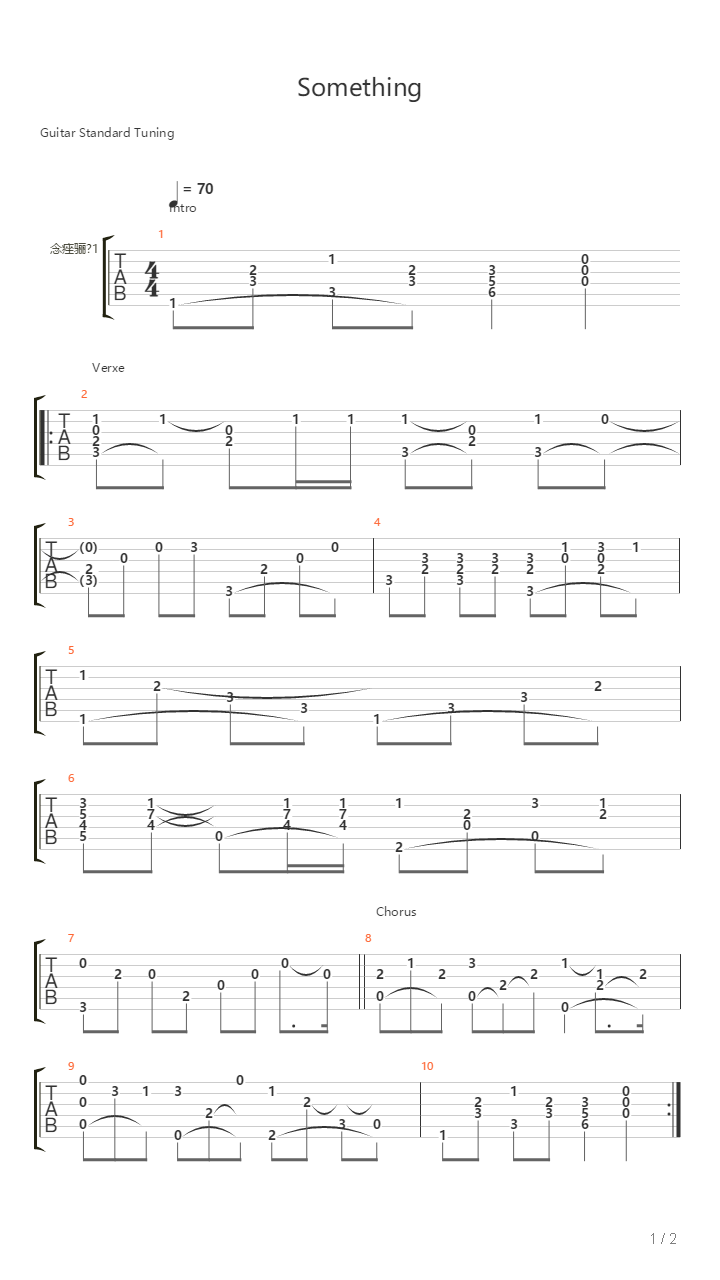 Something吉他谱