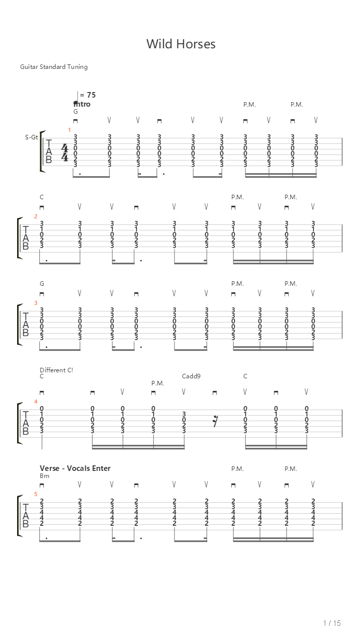Wild Horses吉他谱