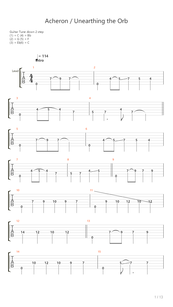 Acheron Unearthing The Orb吉他谱