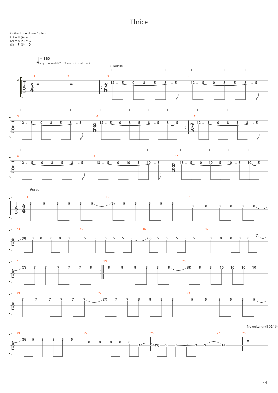Between The End And Where We Lie吉他谱