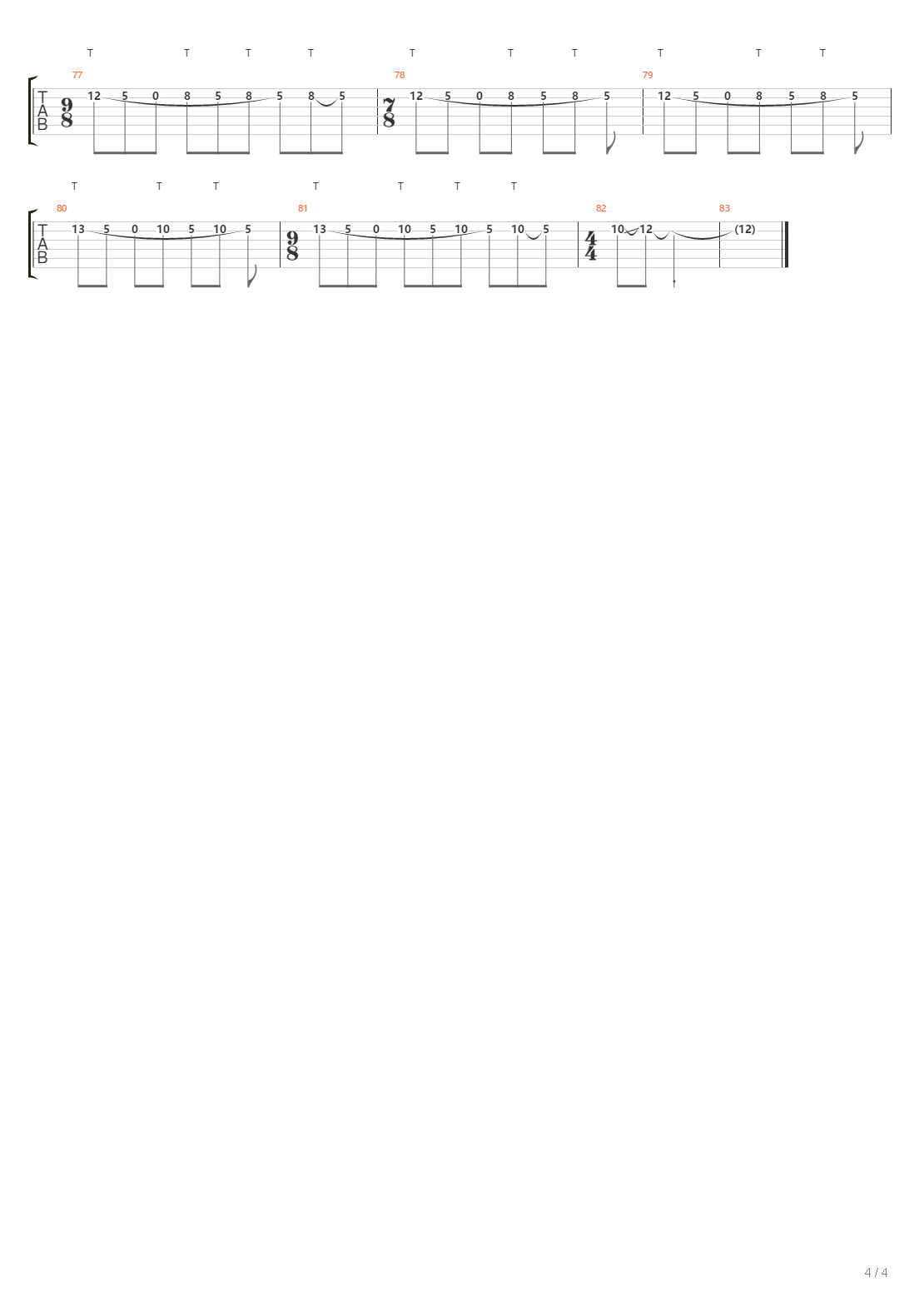 Between The End And Where We Lie吉他谱