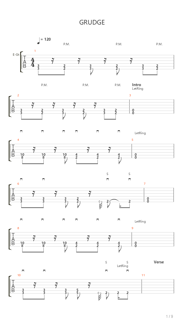 Grudge吉他谱