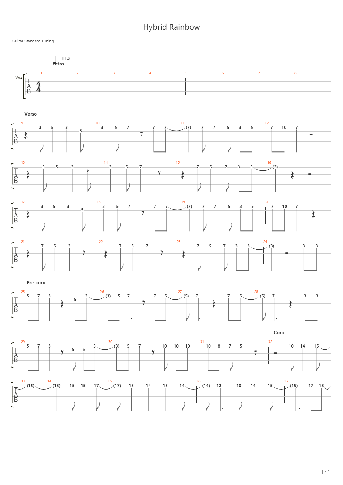 Hybrid Rainbow吉他谱