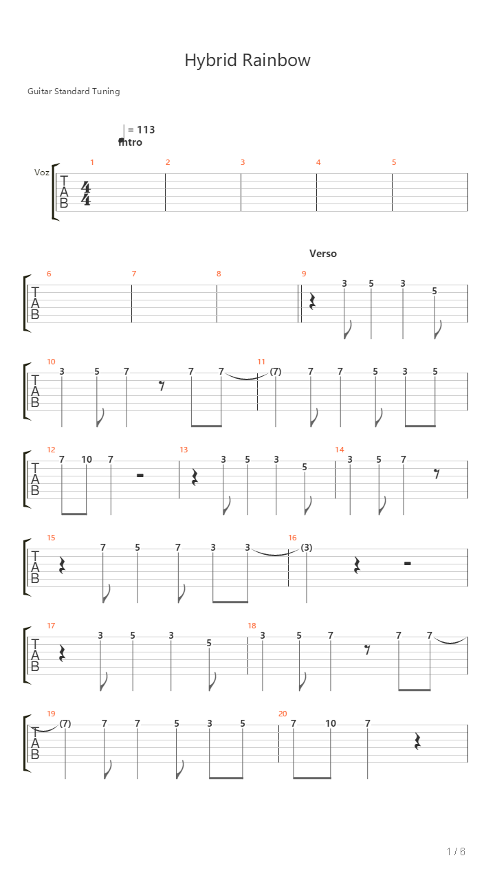 Hybrid Rainbow吉他谱