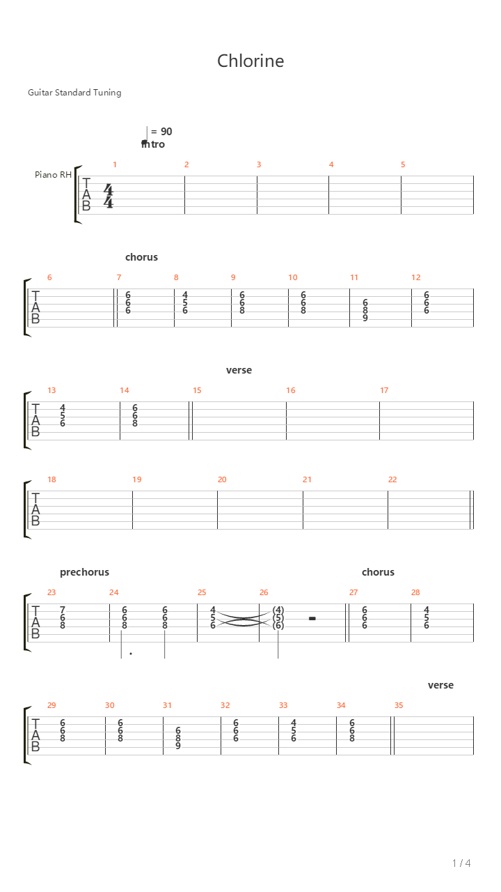 Chlorine吉他谱