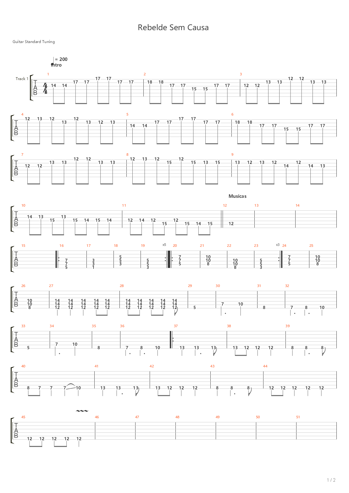 Rebelde Sem Causa吉他谱