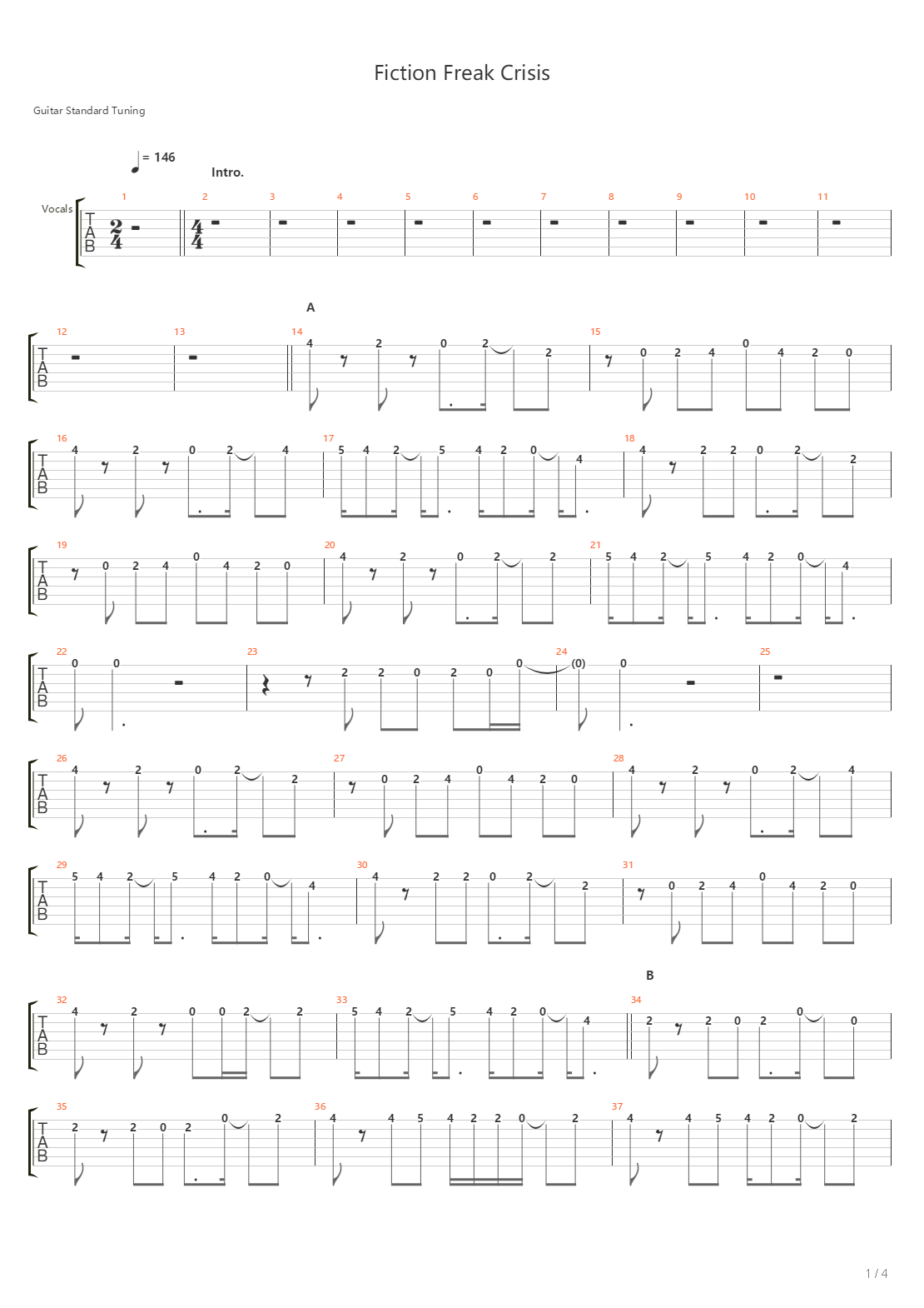 Fiction Freak Crisis吉他谱