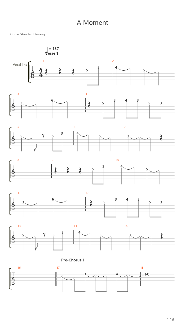 A Moment吉他谱
