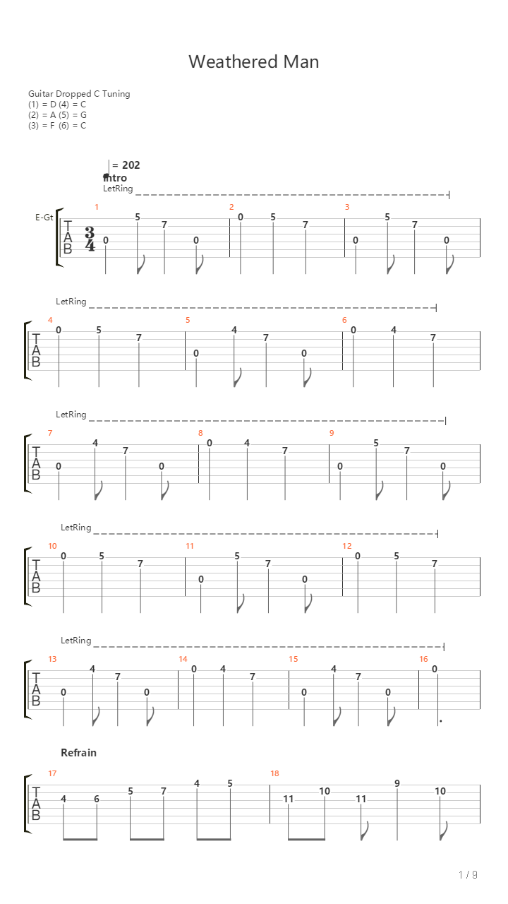 Weathered Man吉他谱