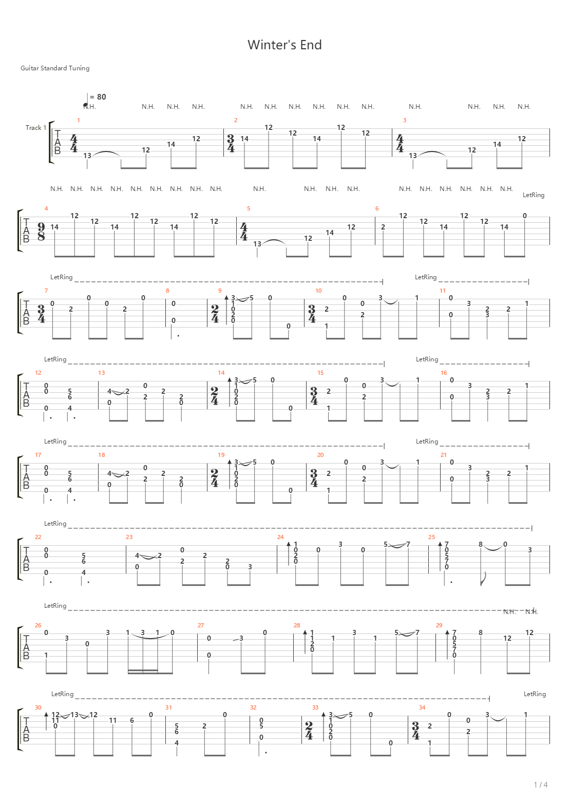 Winters End吉他谱