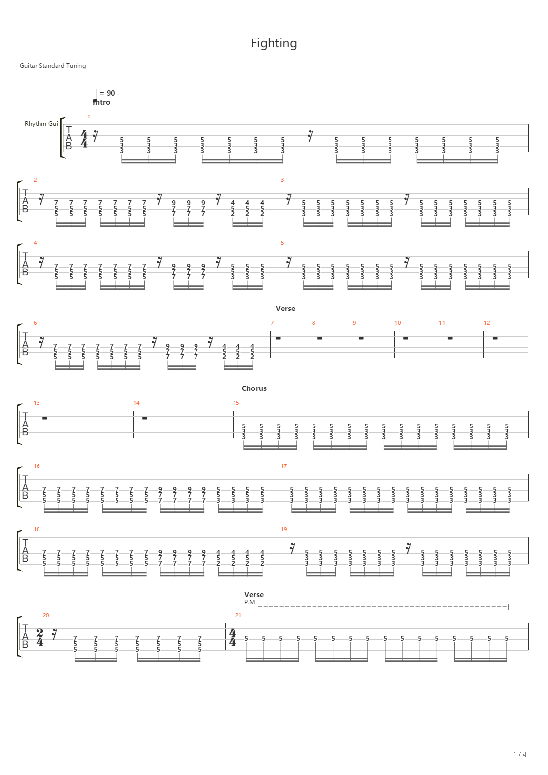 Fighting吉他谱