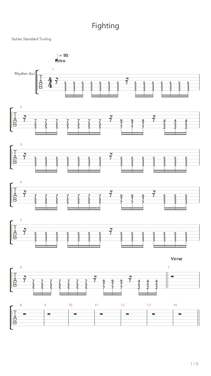 Fighting吉他谱