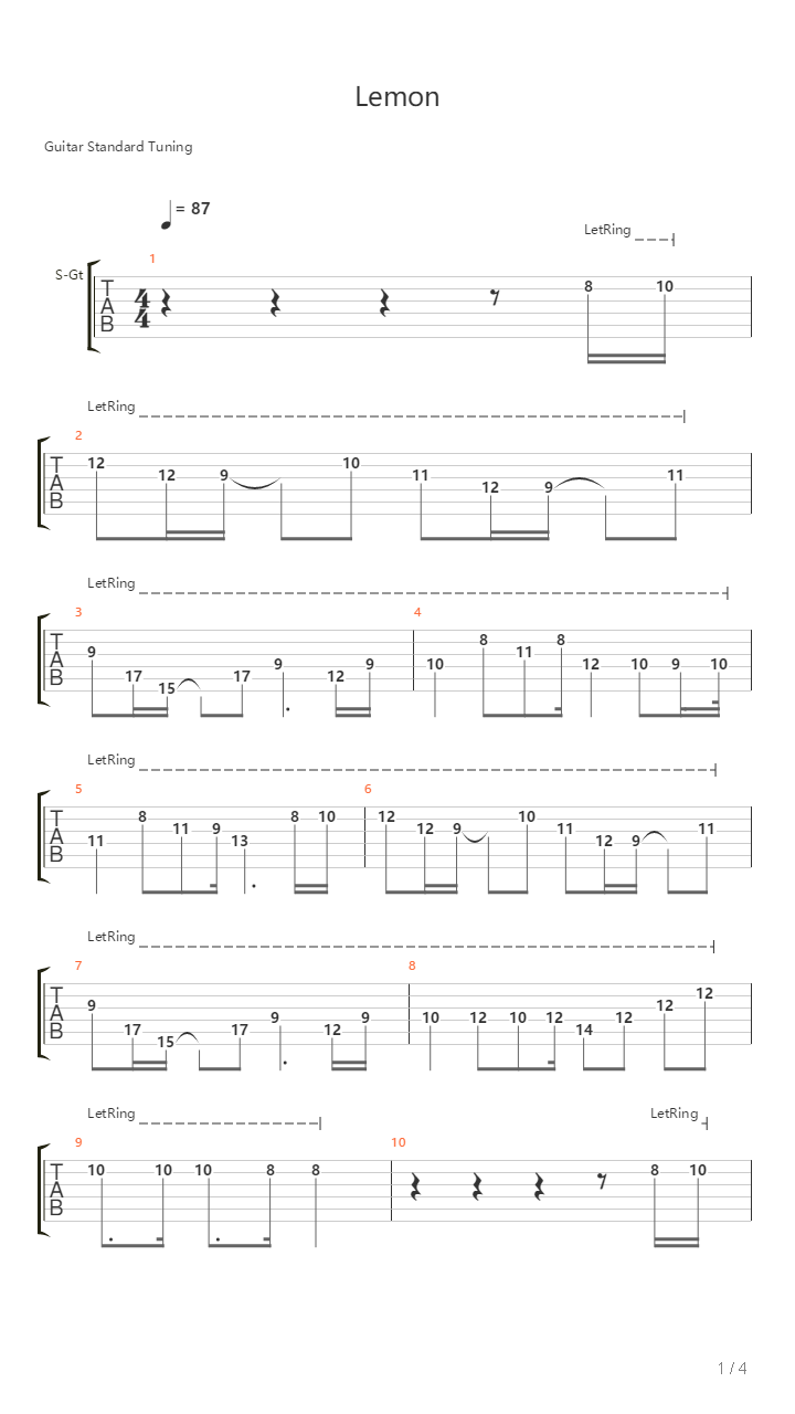 Lemon吉他谱