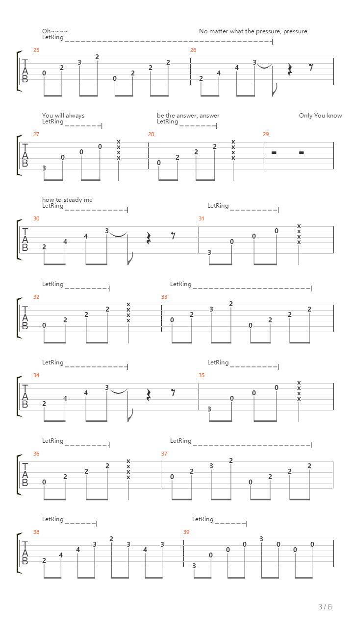 Steady Me吉他谱